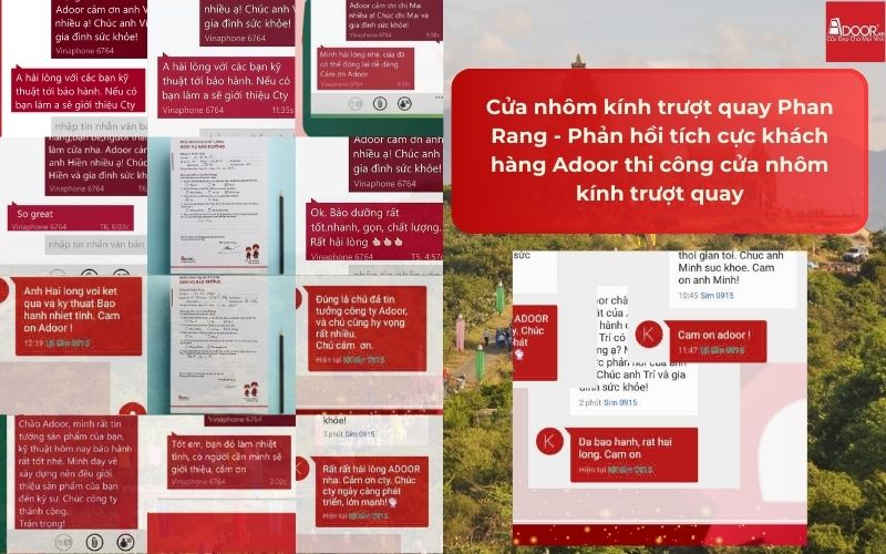Cửa nhôm kính trượt quay Phan Rang - Phản hồi tích cực khách hàng Adoor thi công cửa nhôm kính trượt quay