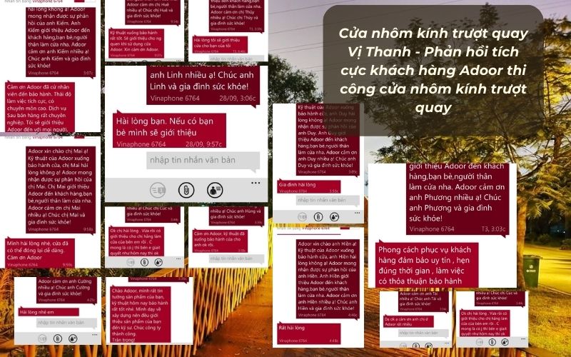 Cửa nhôm kính trượt quay Vị Thanh - Phản hồi tích cực khách hàng Adoor thi công cửa nhôm kính trượt quay