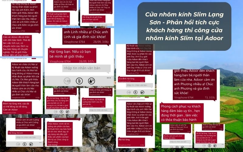 Cửa nhôm kính Slim Lạng Sơn - Phản hồi tích cực khách hàng thi công cửa nhôm kính Slim tại Adoor