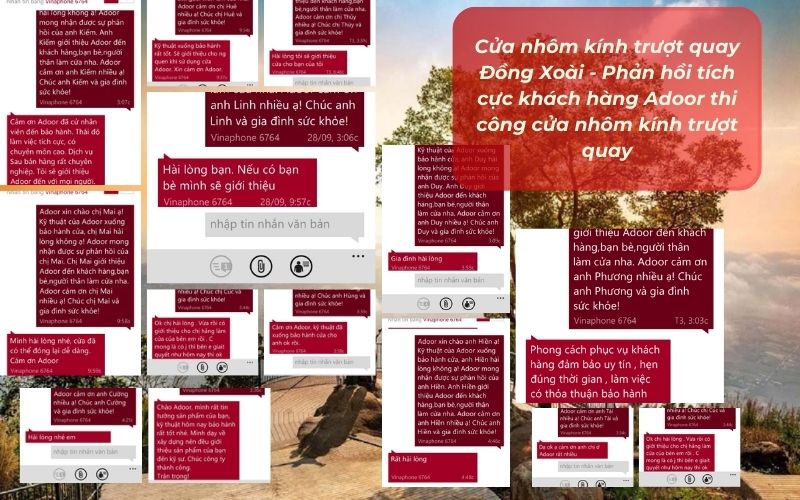 Cửa nhôm kính trượt quay Đồng Xoài - Phản hồi tích cực khách hàng Adoor thi công cửa nhôm kính trượt quay