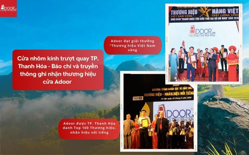 Cửa nhôm kính trượt quay TP. Thanh Hóa - Báo chí và truyền thông ghi nhận thương hiệu cửa Adoor 