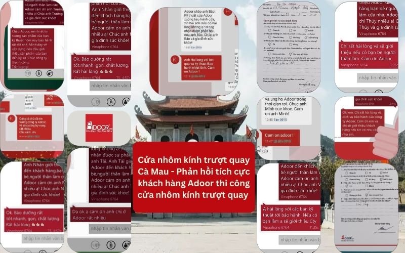 Cửa nhôm kính trượt quay Cà Mau - Phản hồi tích cực khách hàng Adoor thi công cửa nhôm kính trượt quay 