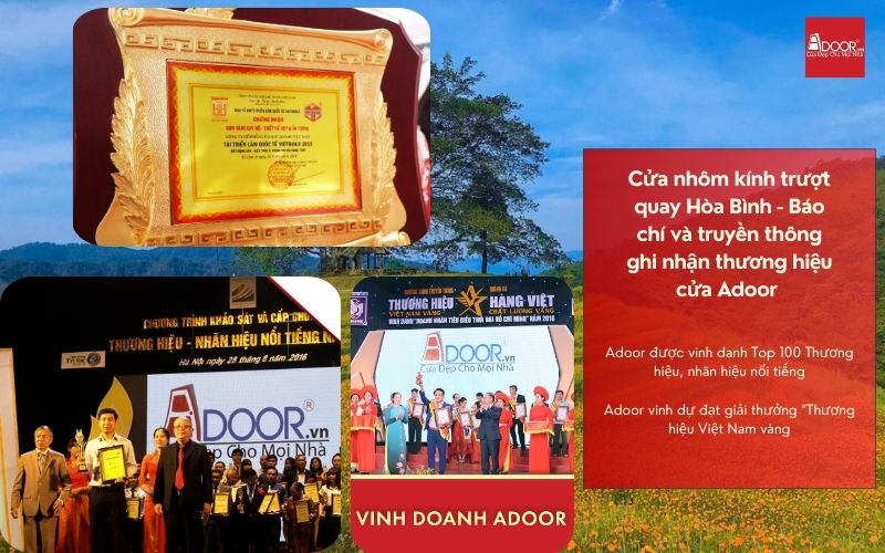 Cửa nhôm kính trượt quay Hòa Bình - Báo chí và truyền thông ghi nhận thương hiệu cửa Adoor 