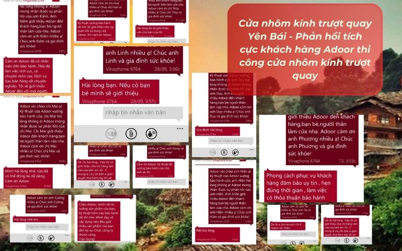 Cửa nhôm kính trượt quay Yên Bái - Phản hồi tích cực khách hàng Adoor thi công cửa nhôm kính trượt quay