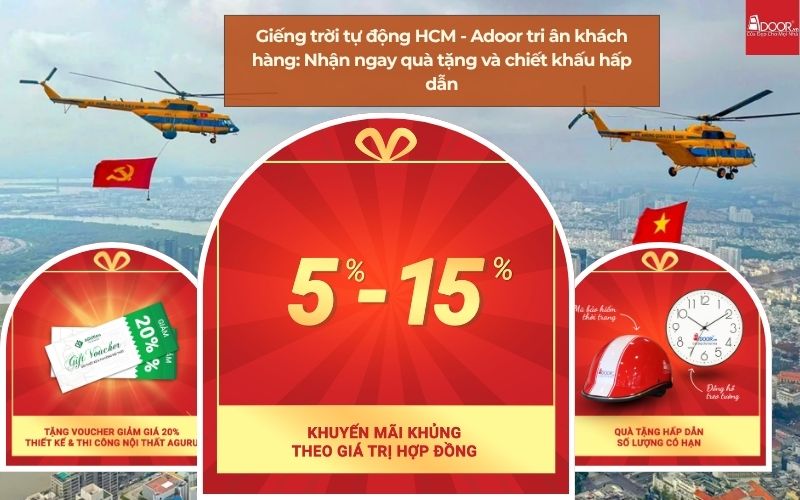 Giếng trời tự động HCM - Adoor tri ân khách hàng: Nhận ngay quà tặng và chiết khấu hấp dẫn
