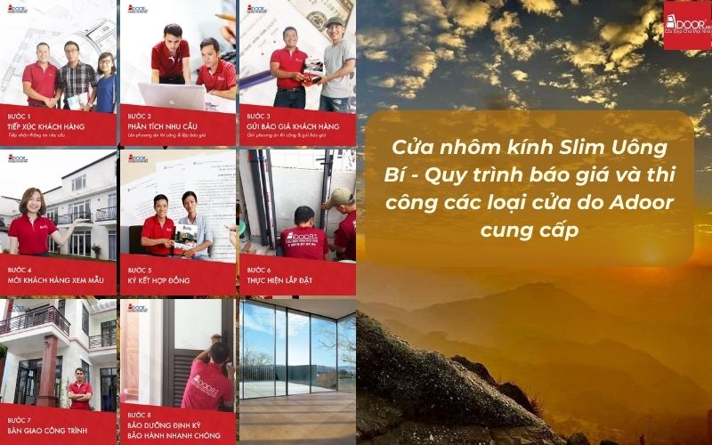 Cửa nhôm kính Slim Uông Bí - Quy trình báo giá và thi công các loại cửa do Adoor cung cấp Cửa nhôm kính Slim Uông Bí - Quy trình báo giá và thi công các loại cửa do Adoor cung cấp