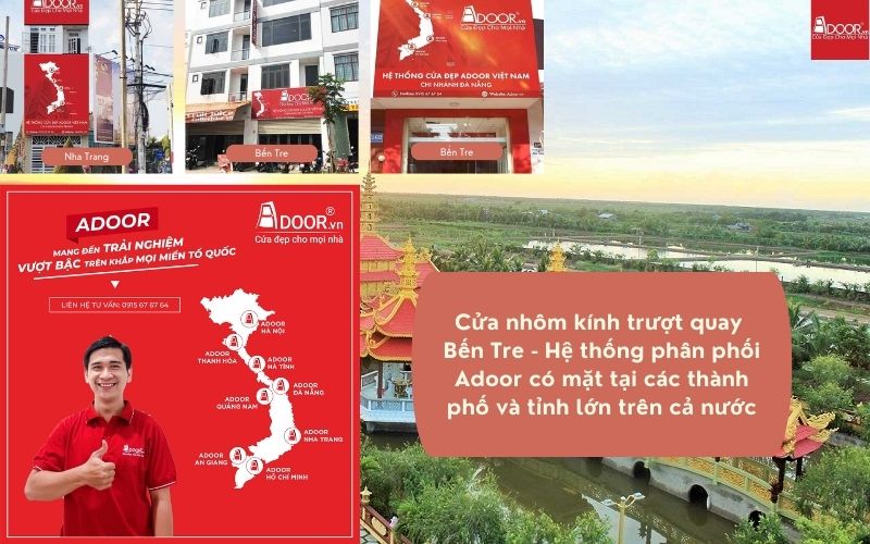Cửa nhôm kính trượt quay Bến Tre - Hệ thống phân phối Adoor có mặt tại các thành phố và tỉnh lớn trên cả nước
