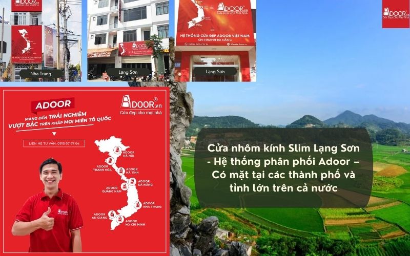 Cửa nhôm kính Slim Lạng Sơn - Hệ thống phân phối Adoor – Có mặt tại các thành phố và tỉnh lớn trên cả nước