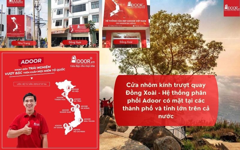 Cửa nhôm kính trượt quay Đồng Xoài - Hệ thống phân phối Adoor có mặt tại các thành phố và tỉnh lớn trên cả nước