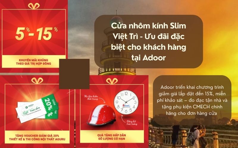 Cửa nhôm kính Slim Việt Trì - Ưu đãi đặc biệt cho khách hàng tại Adoor Cửa nhôm kính Slim Việt Trì - Ưu đãi đặc biệt cho khách hàng tại Adoor