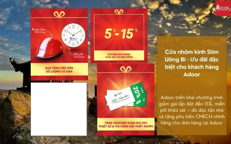 Cửa nhôm kính Slim Uông Bí - Ưu đãi đặc biệt cho khách hàng Adoor Cửa nhôm kính Slim Uông Bí - Ưu đãi đặc biệt cho khách hàng Adoor