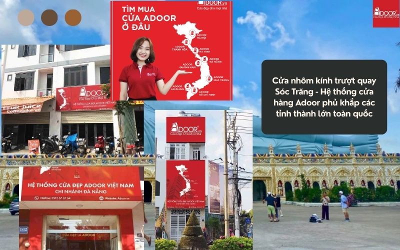 Cửa nhôm kính trượt quay Sóc Trăng - Hệ thống cửa hàng Adoor phủ khắp các tỉnh thành lớn toàn quốc