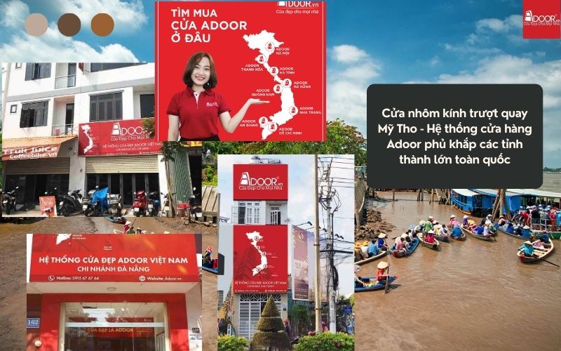 Cửa nhôm kính trượt quay Mỹ Tho - Hệ thống cửa hàng Adoor phủ khắp các tỉnh thành lớn toàn quốc