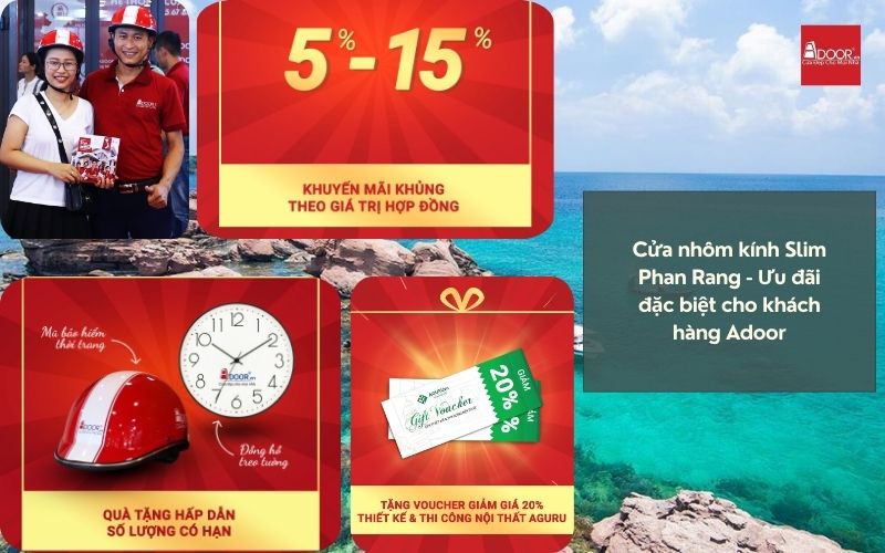 Cửa nhôm kính Slim Phan Rang - Ưu đãi đặc biệt cho khách hàng Adoor