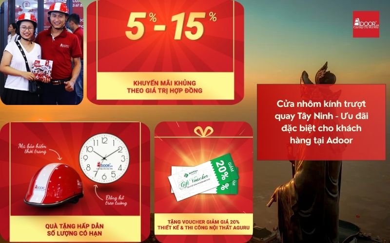 Cửa nhôm kính trượt quay Tây Ninh - Ưu đãi đặc biệt cho khách hàng tại Adoor