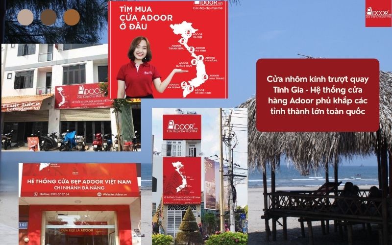 Cửa nhôm kính trượt quay Tĩnh Gia - Hệ thống cửa hàng Adoor phủ khắp các tỉnh thành lớn toàn quốc