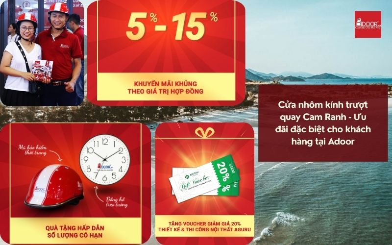 Cửa nhôm kính trượt quay Cam Ranh - Ưu đãi đặc biệt cho khách hàng tại Adoor
