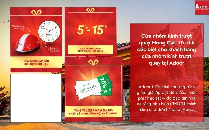 Cửa nhôm kính trượt quay Móng Cái - Ưu đãi đặc biệt cho khách hàng cửa nhôm kính trượt quay tại Adoor