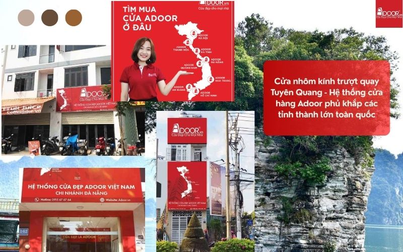 Cửa nhôm kính trượt quay Tuyên Quang - Hệ thống cửa hàng Adoor phủ khắp các tỉnh thành lớn toàn quốc