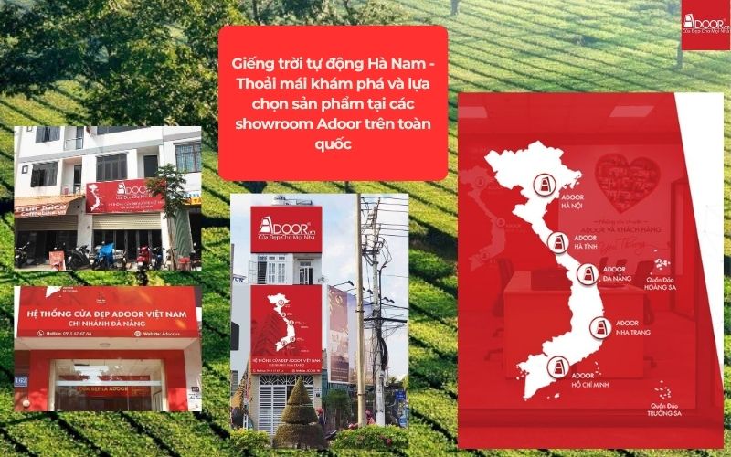 Giếng trời tự động Hà Nam - Thoải mái khám phá và lựa chọn sản phẩm tại các showroom Adoor trên toàn quốc