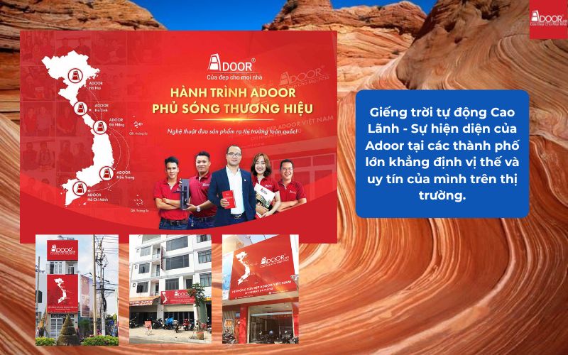 Giếng trời tự động Cao Lãnh - Sự hiện diện của Adoor tại các thành phố lớn khẳng định vị thế và uy tín của mình trên thị trường.