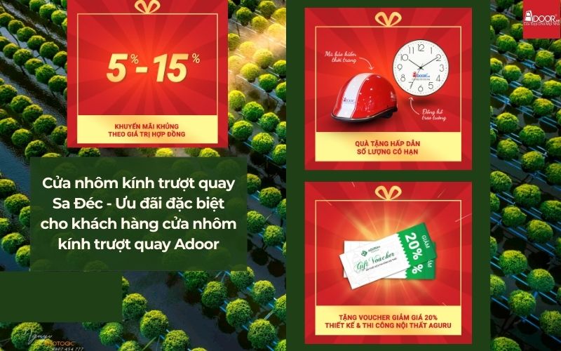 Cửa nhôm kính trượt quay Sa Đéc - Ưu đãi đặc biệt cho khách hàng cửa nhôm kính trượt quay Adoor