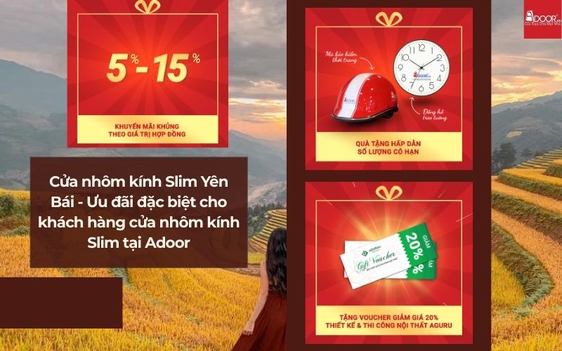 Cửa nhôm kính Slim Yên Bái - Ưu đãi đặc biệt cho khách hàng cửa nhôm kính Slim tại Adoor