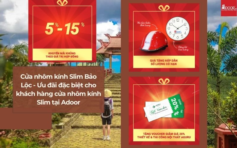 Cửa nhôm kính Slim Bảo Lộc - Ưu đãi đặc biệt cho khách hàng cửa nhôm kính Slim tại Adoor