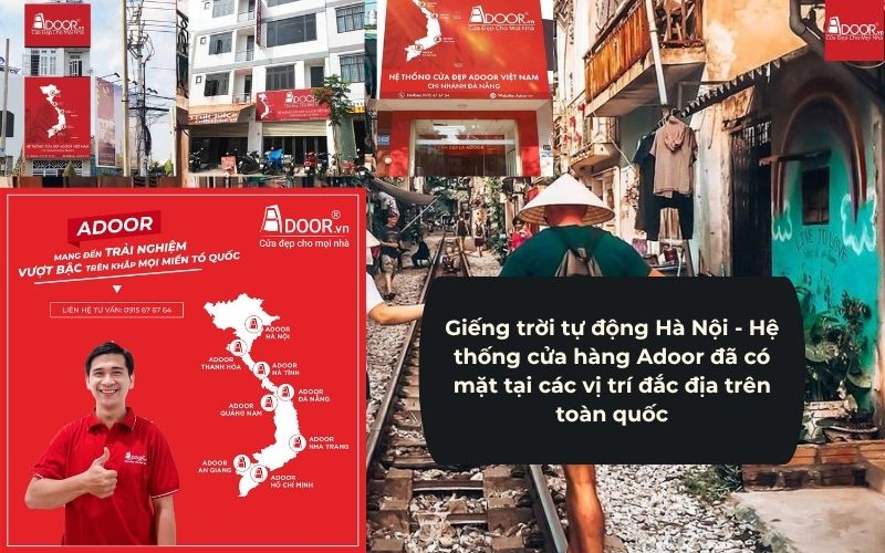 Giếng trời tự động Hà Nội - Hệ thống cửa hàng Adoor đã có mặt tại các vị trí đắc địa trên toàn quốc