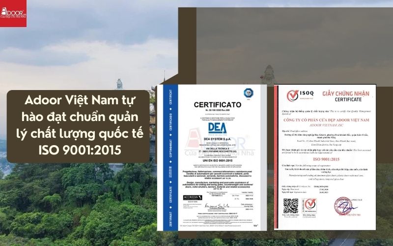 Chứng Nhận Kiểm Định Quốc Tế Đảm Bảo Chất Lượng Cửa Nhôm Kính Slim Móng Cái Từ Adoor