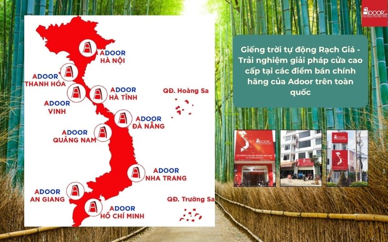 Giếng trời tự động Rạch Giá - Trải nghiệm giải pháp cửa cao cấp tại các điểm bán chính hãng của Adoor trên toàn quốc