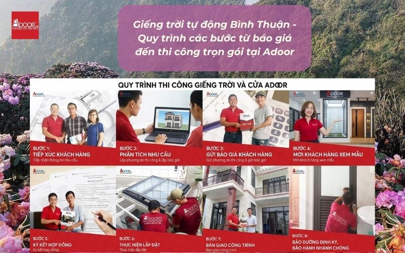Giếng trời tự động Bình Thuận - Quy trình các bước từ báo giá đến thi công trọn gói tại Adoor
