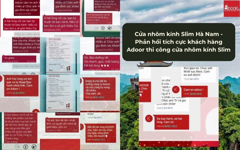 Cửa nhôm kính Slim Hà Nam - Phản hồi tích cực khách hàng Adoor thi công cửa nhôm kính Slim 