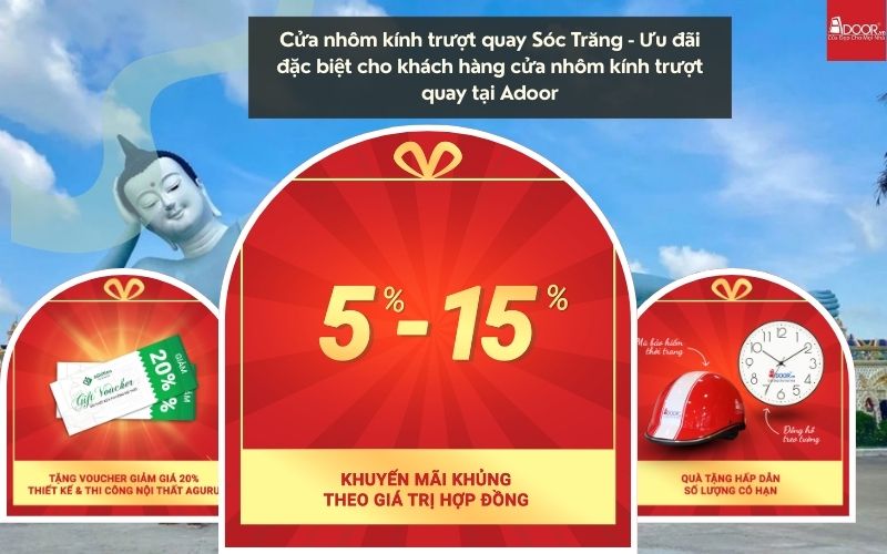 Cửa nhôm kính trượt quay Sóc Trăng - Ưu đãi đặc biệt cho khách hàng cửa nhôm kính trượt quay tại Adoor