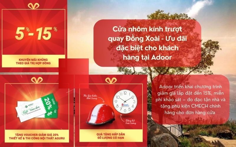 Cửa nhôm kính trượt quay Đồng Xoài - Ưu đãi đặc biệt cho khách hàng tại Adoor