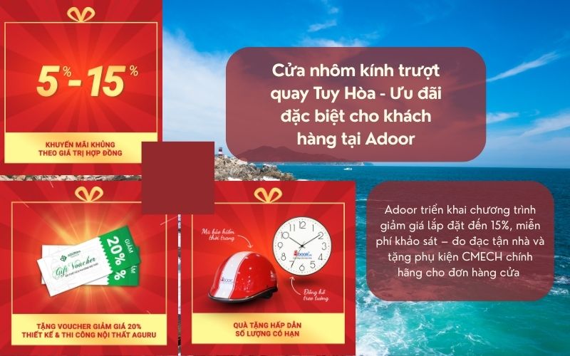 Cửa nhôm kính trượt quay Tuy Hòa - Ưu đãi đặc biệt cho khách hàng tại Adoor