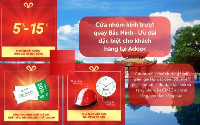 Cửa nhôm kính trượt quay Bắc Ninh - Ưu đãi đặc biệt cho khách hàng tại Adoor