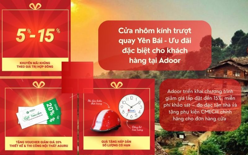 Cửa nhôm kính trượt quay Yên Bái - Ưu đãi đặc biệt cho khách hàng tại Adoor