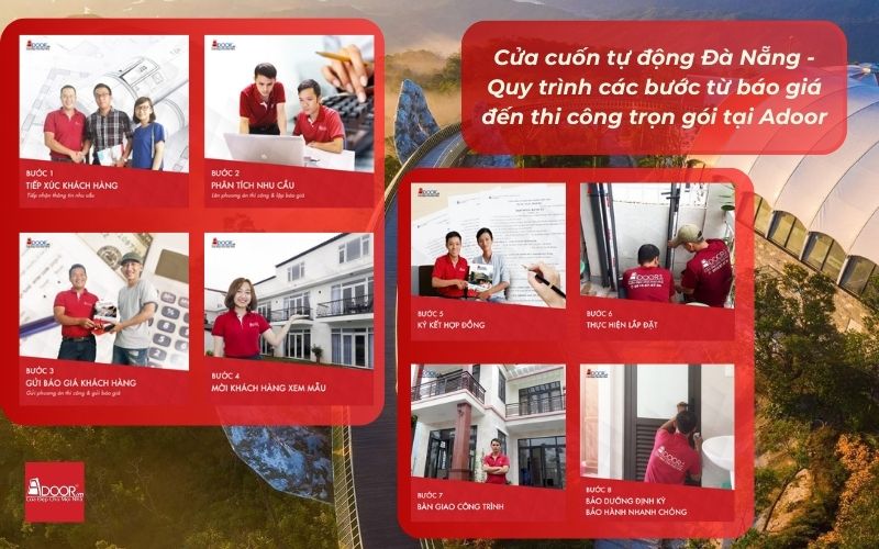 Cửa cuốn tự động Đà Nẵng - Quy trình các bước từ báo giá đến thi công trọn gói tại Adoor