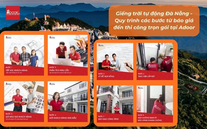 Giếng trời tự động Đà Nẵng - Quy trình các bước từ báo giá đến thi công trọn gói tại Adoor