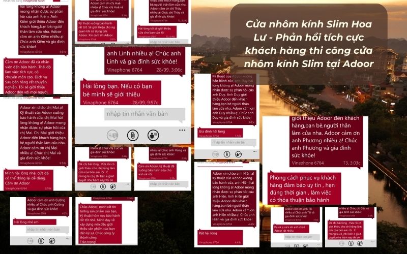 Cửa nhôm kính Slim Hoa Lư - Phản hồi tích cực khách hàng thi công cửa nhôm kính Slim tại Adoor
