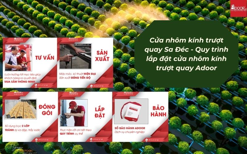Cửa nhôm kính trượt quay Sa Đéc - Quy trình lắp đặt cửa nhôm kính trượt quay Adoor