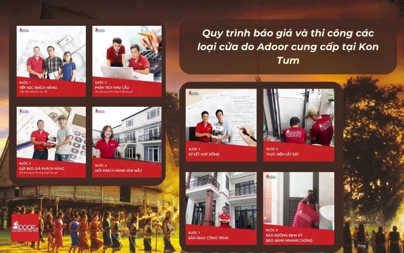 Quy trình sản xuất và lắp đặt cửa nhôm kính Slim Kon Tum chuẩn Adoor chuyên nghiệp