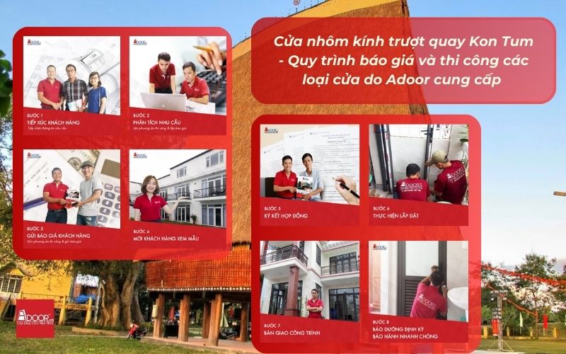 Cửa nhôm kính trượt quay Kon Tum - Quy trình báo giá và thi công các loại cửa do Adoor cung cấp Cửa nhôm kính trượt quay Kon Tum - Quy trình báo giá và thi công các loại cửa do Adoor cung cấp