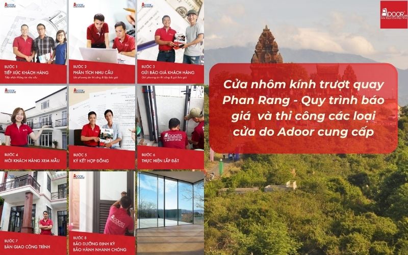 Cửa nhôm kính trượt quay Phan Rang - Quy trình báo giá và thi công các loại cửa do Adoor cung cấp