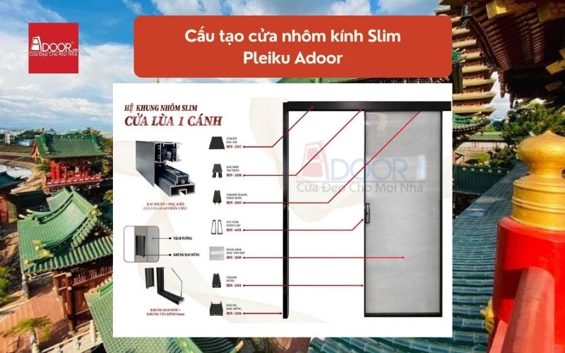 Cấu tạo cửa nhôm kính Slim Pleiku Adoor 02 Cấu tạo cửa nhôm kính Slim Pleiku Adoor 02