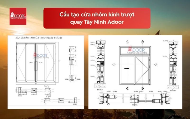 Cấu tạo cửa nhôm kính trượt quay Tây Ninh Adoor 02