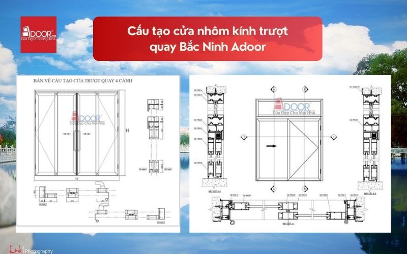 Cấu tạo cửa nhôm kính trượt quay Bắc Ninh Adoor 02