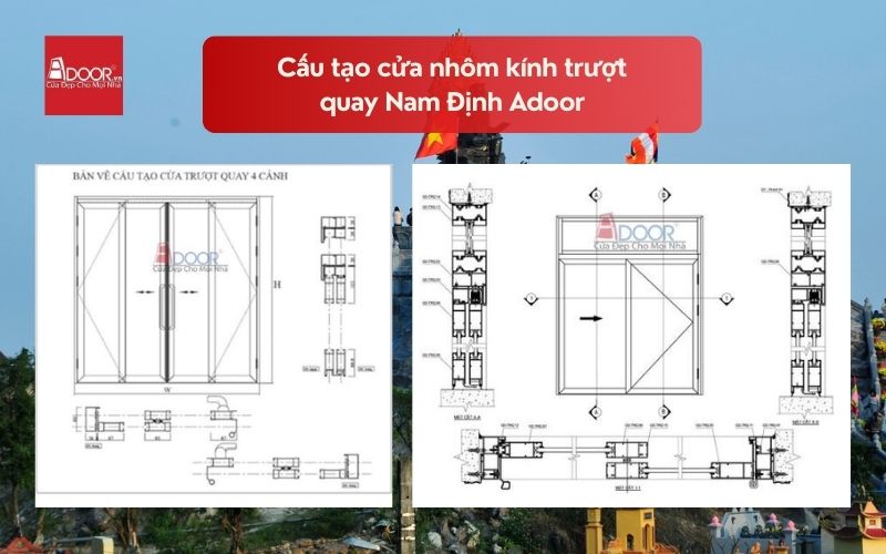 Cấu tạo cửa nhôm kính trượt quay Nam Định Adoor 02 Cấu tạo cửa nhôm kính trượt quay Nam Định Adoor 02
