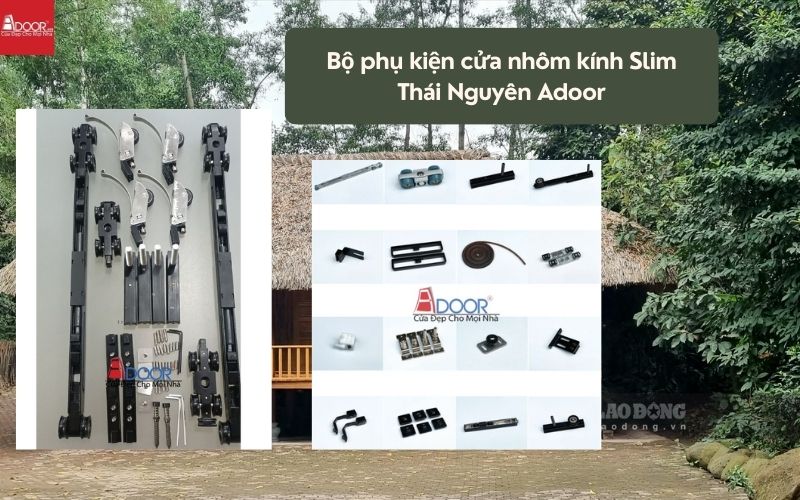 Bộ phụ kiện cửa nhôm kính Slim Thái Nguyên Adoor 01